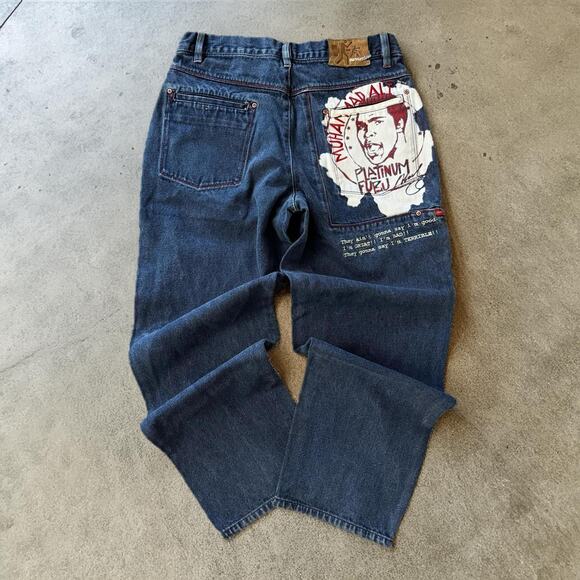 34x34 FUBU Platinum Muhammad Ali Denim Jeans - Picture 1 of 4